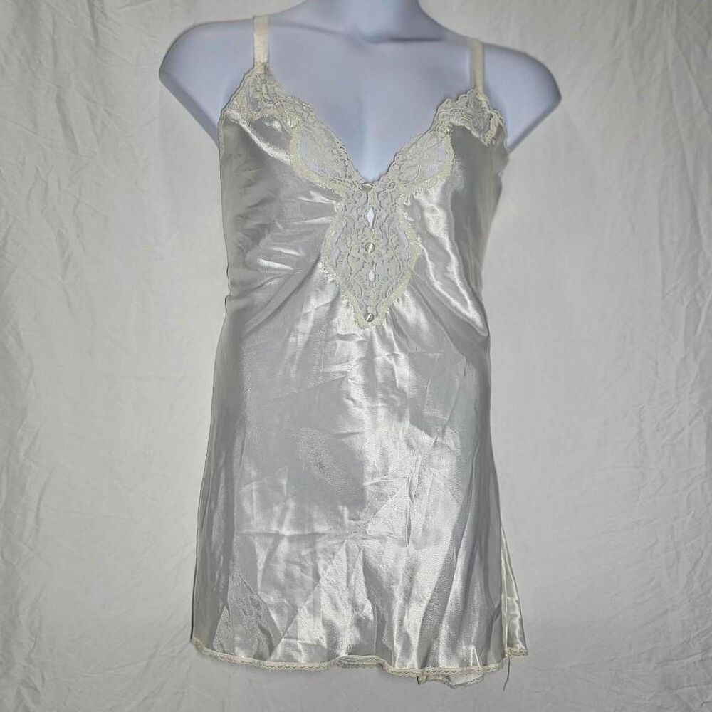 vintage 90s y2k white satin plus size coquette slip dress
